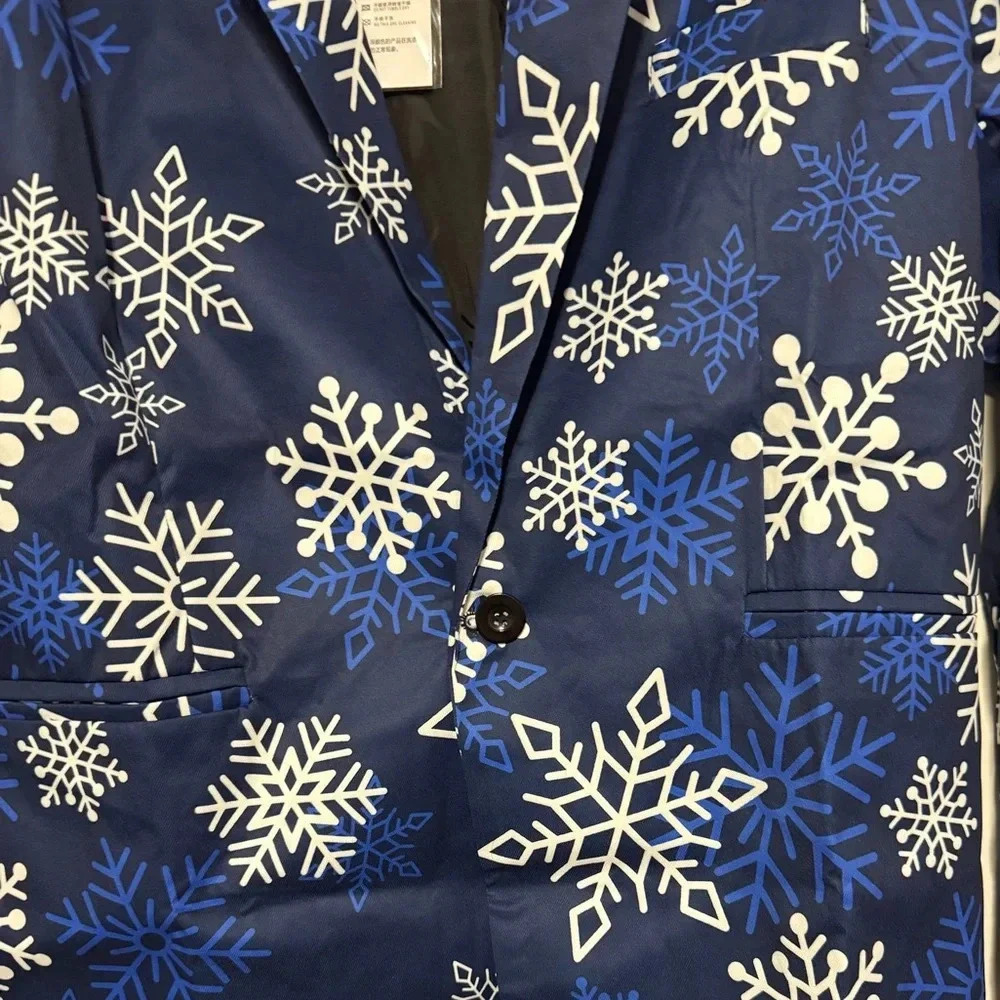 Wisholic Men’s Blue Snowflake FestiveJacket  Chest 54”
Single button closure - Picture 7 of 7